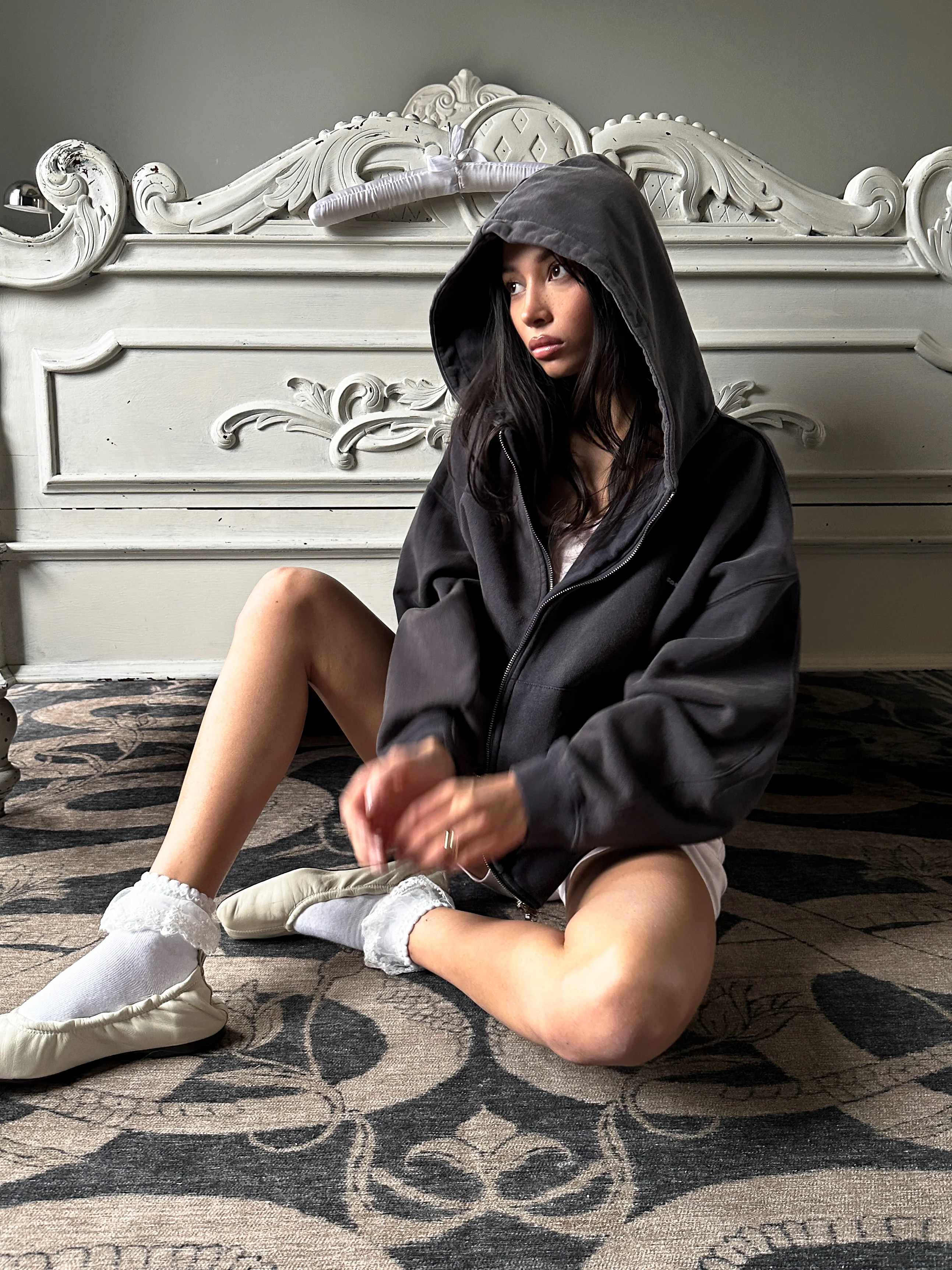 FORM ZIP HOODY - Antique navy black - Image 3