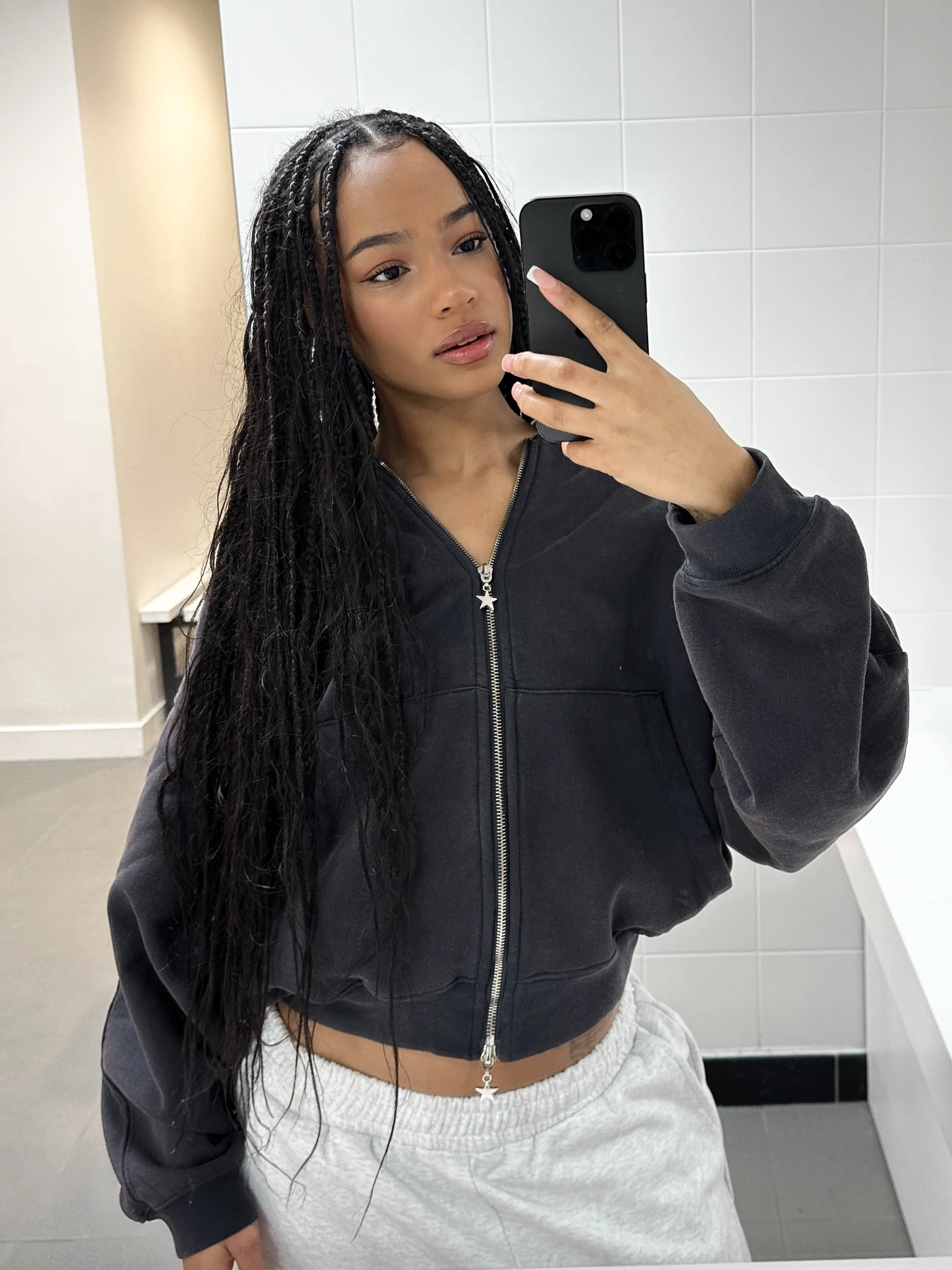 FORM ZIP HOODY - Antique navy black - Image 4