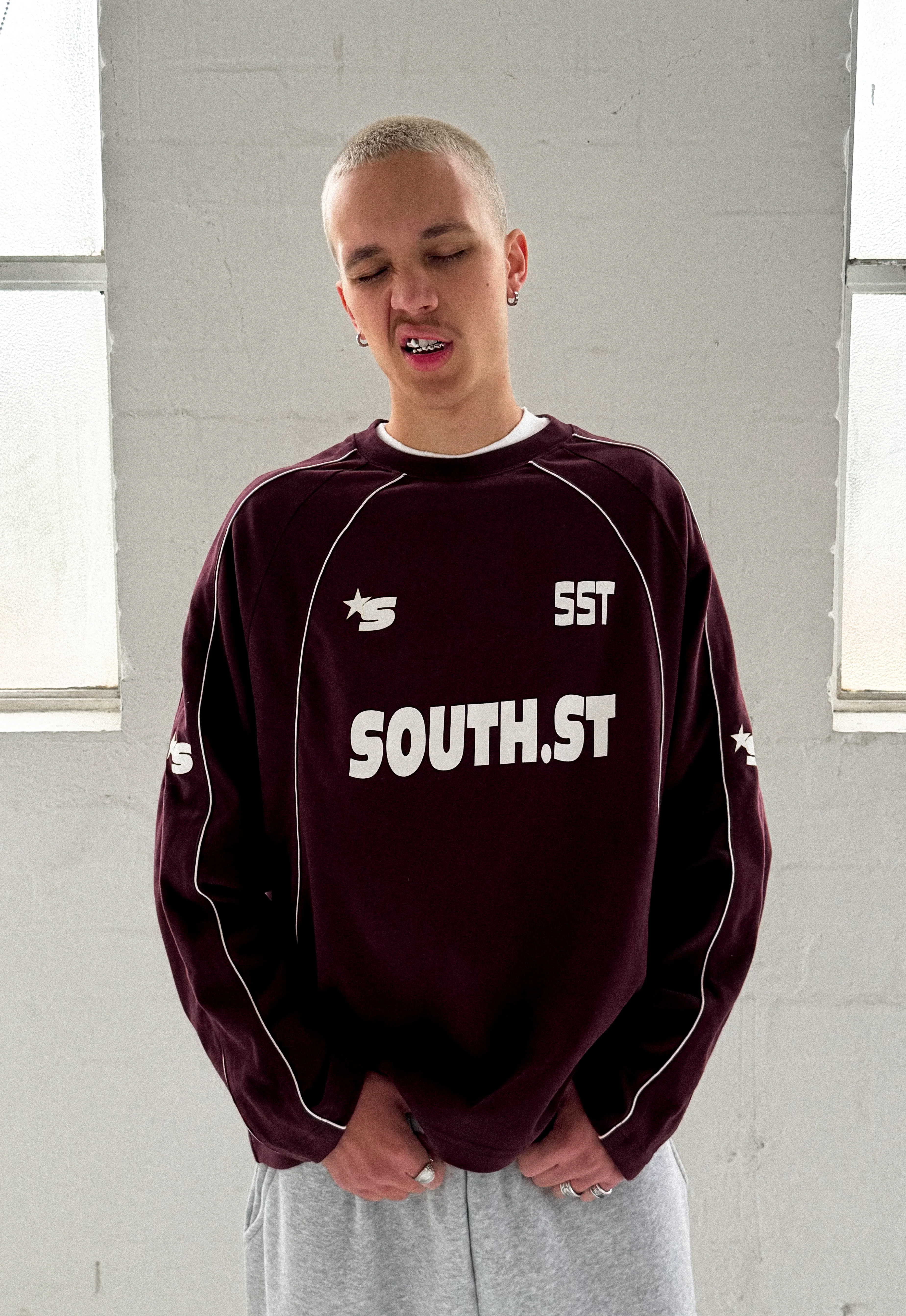 PLAYERS LONG SLEEVE - Burgundy / Brown - Image 4