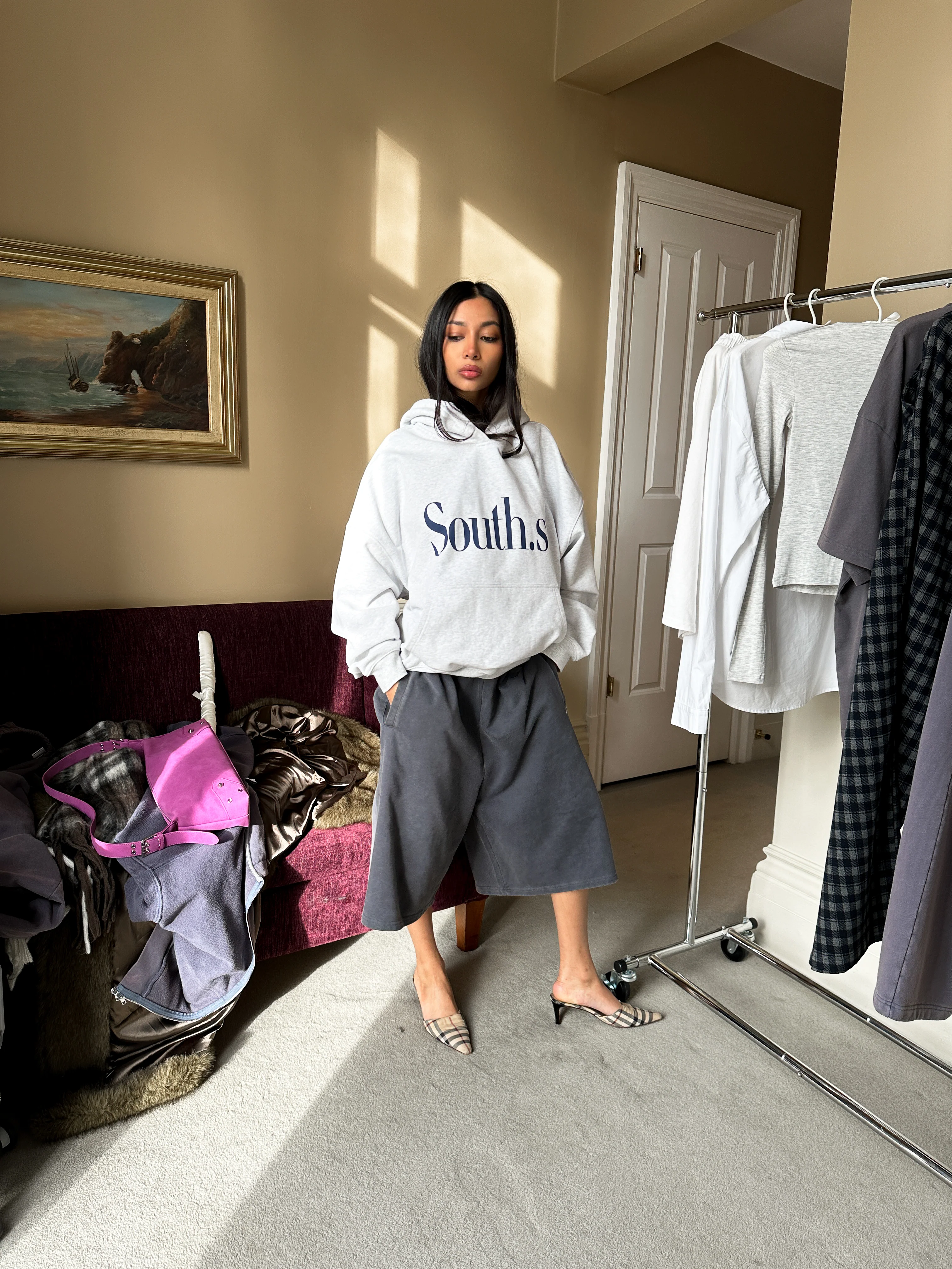 SOUTH HOODY - Marl Grey - Image 4