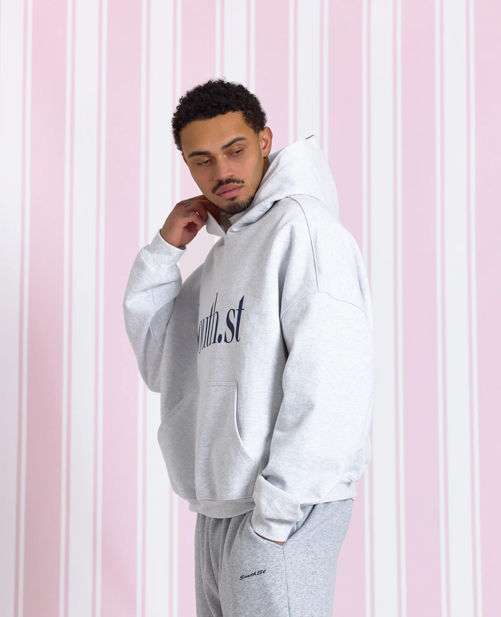 SOUTH HOODY - Marl Grey - Image 7