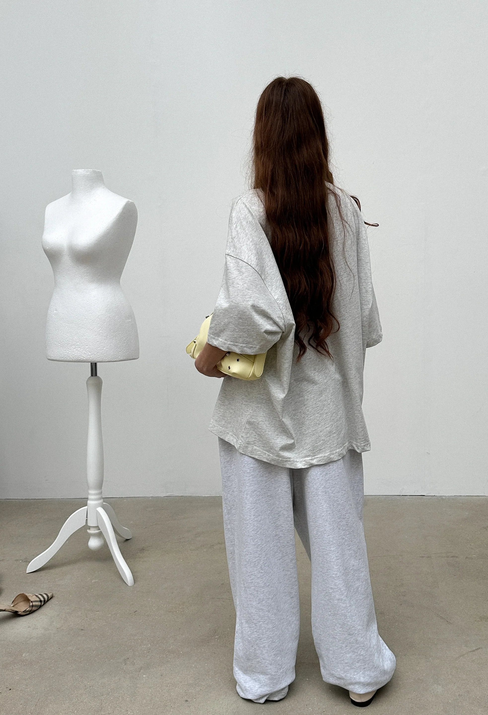 SOUTH TEE - Marl Grey / Navy - Image 5