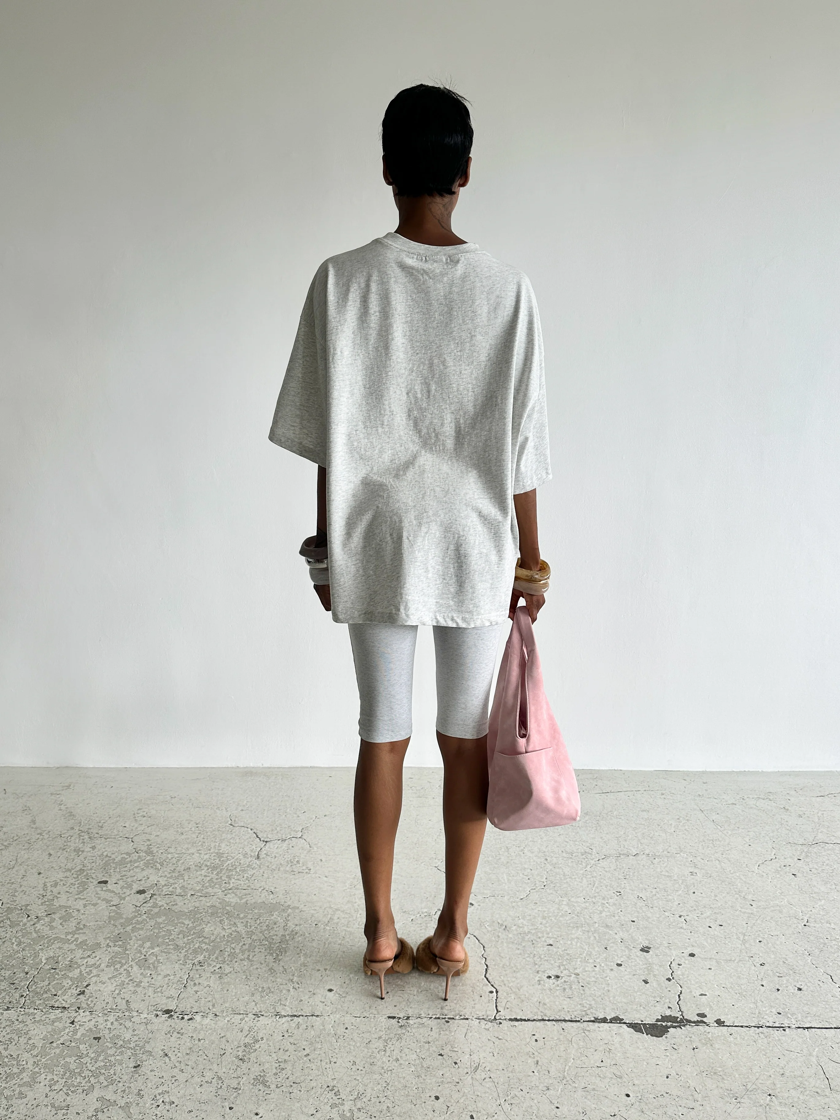 SOUTH TEE - Marl Grey / Navy - Image 8