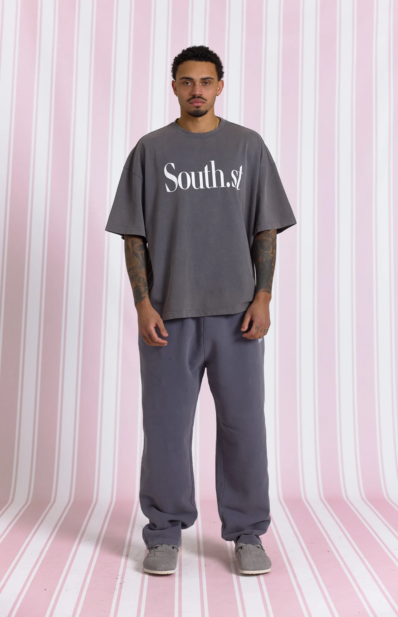 SST CUFFED SWEATPANTS - Washed Navy Grey - Image 6