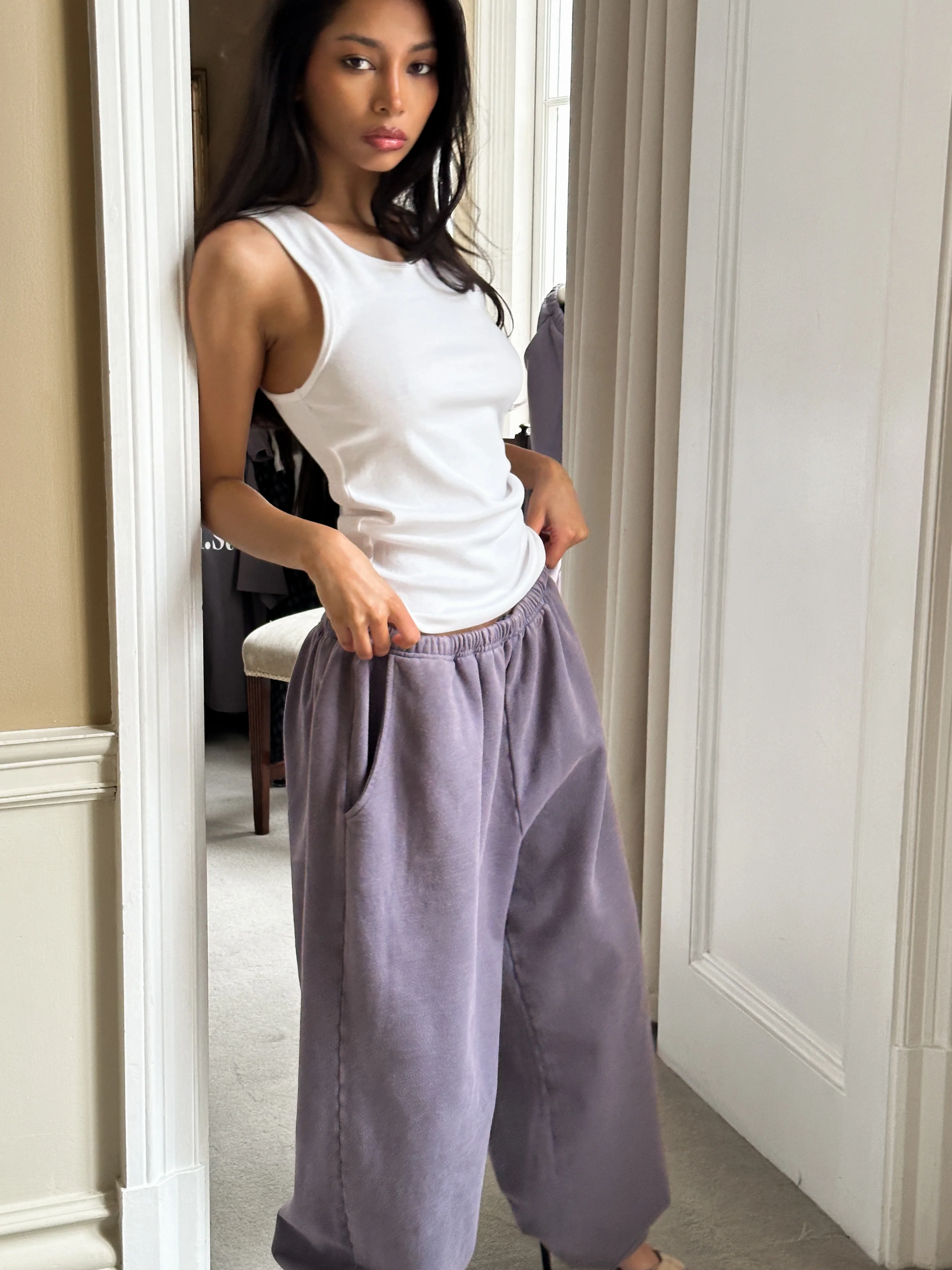 SST CUFFED SWEATPANTS - Washed Navy Grey - Image 8