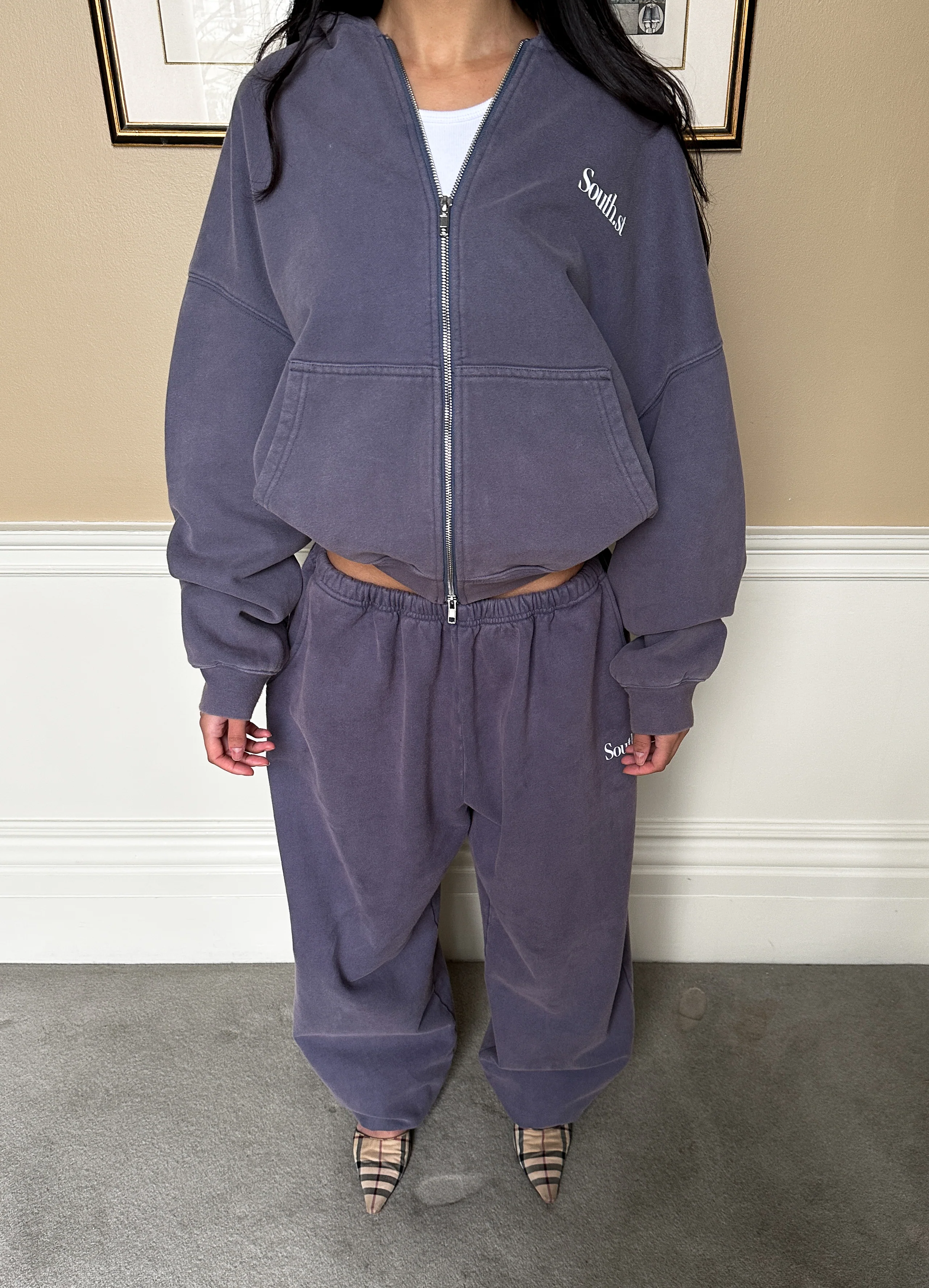 SST ZIP HOODY - Washed Navy Grey - Image 10