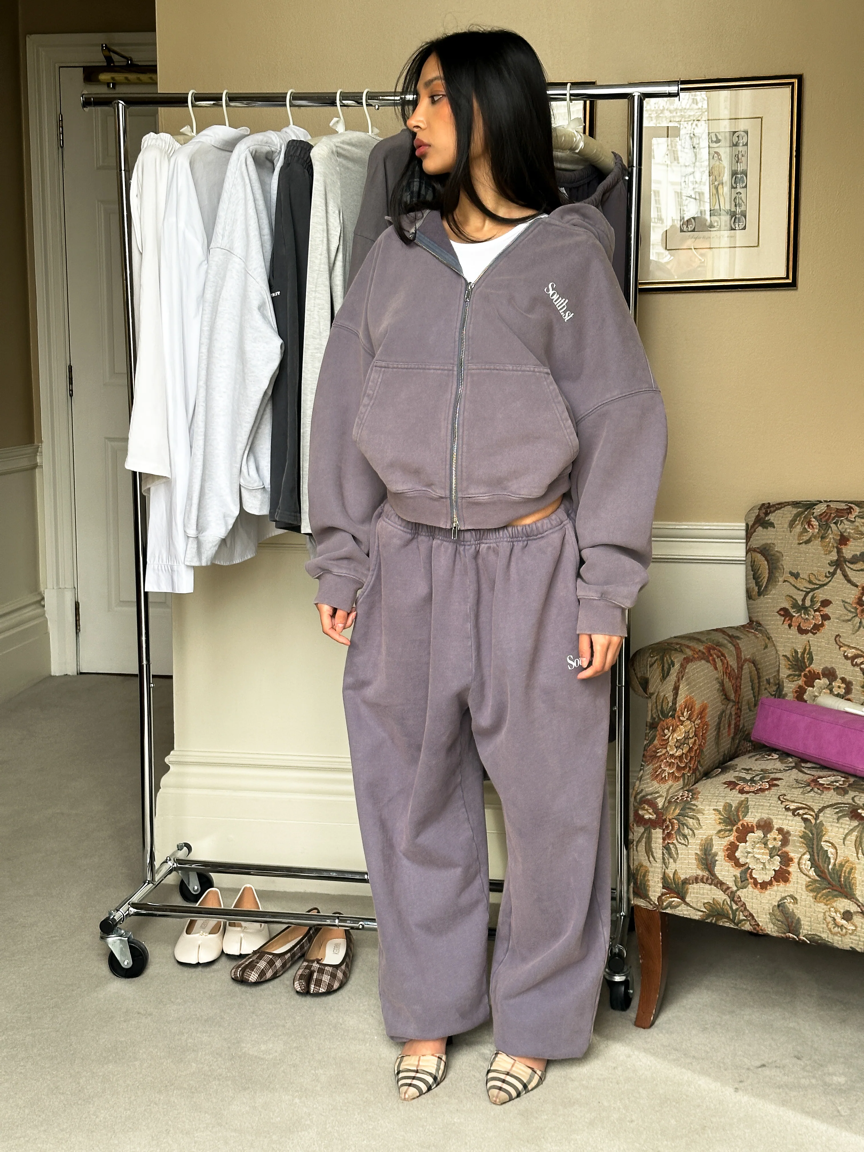 SST ZIP HOODY - Washed Navy Grey - Image 9