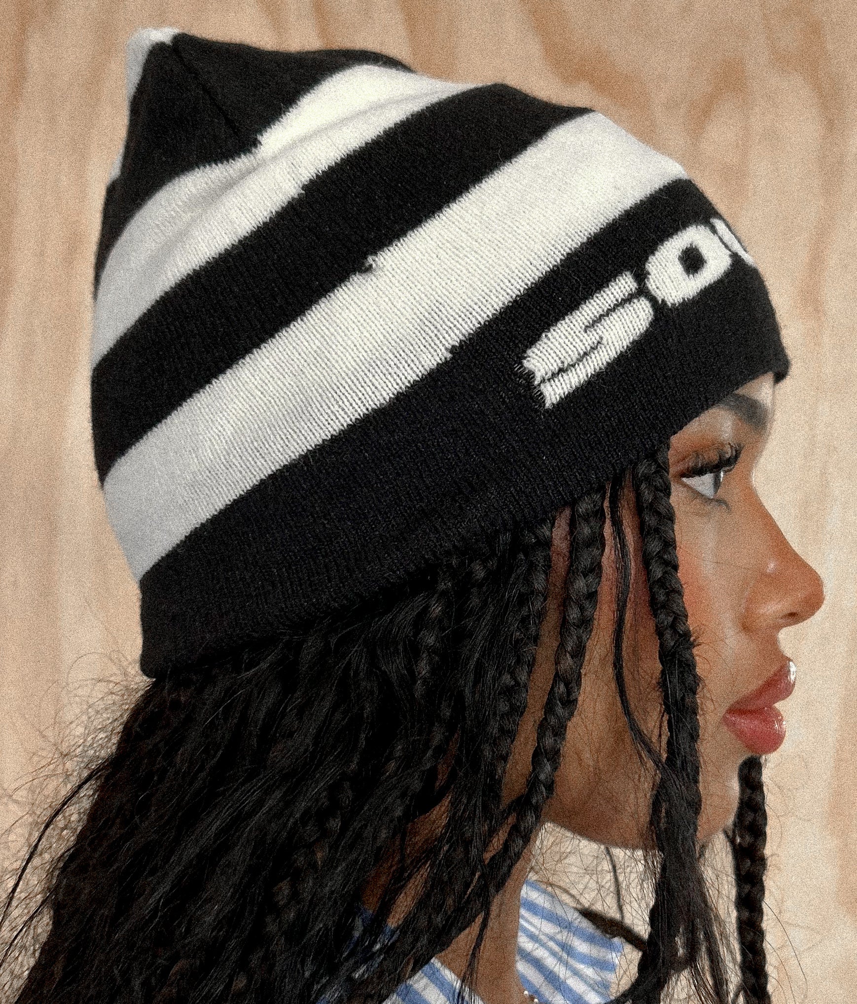 STRIPE KNIT BEANIE - Image 5